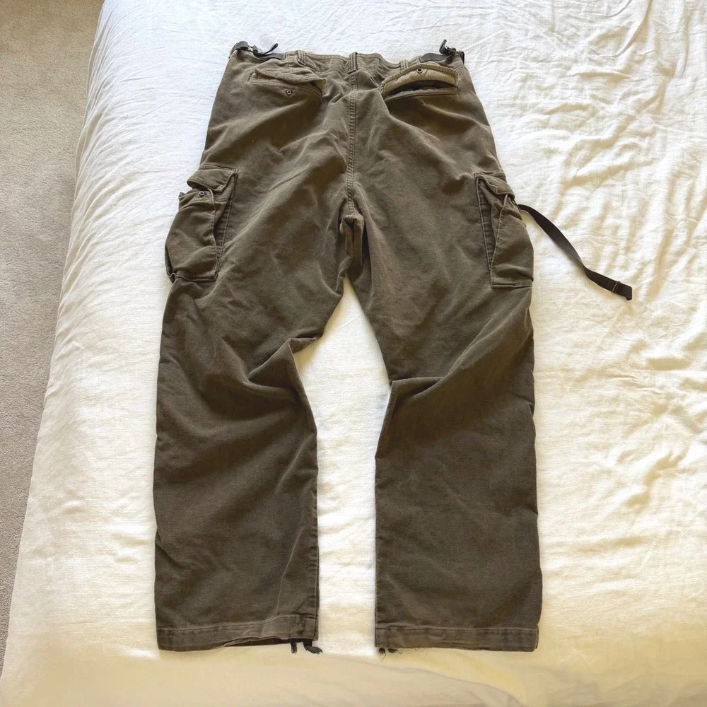 Banana Republic Traveler Cargo Sueded Pants 38W Olive‎ Brown Utility Tactical